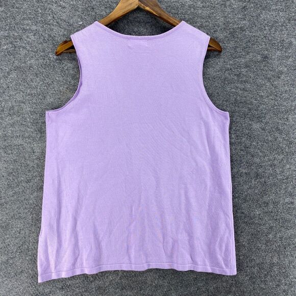 JM Collection Tank Women 0X Plus Purple Sleeveless Wide Strap Rayon Casual - Picture 2 of 7